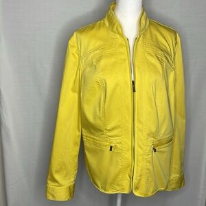 Vibrant Yellow Jones New York Light Weight Zipped Jacket Size Extra Large